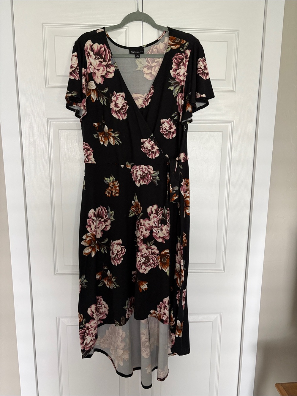 Fortune + Ivy Black Floral High-Low Dress